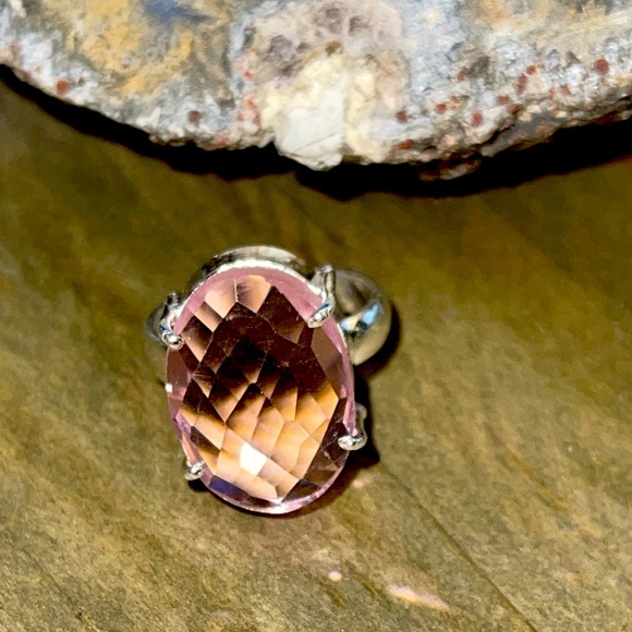 Barbie Pink Kunzite Facet Gemstone Boho Ring - Picture 4 of 8